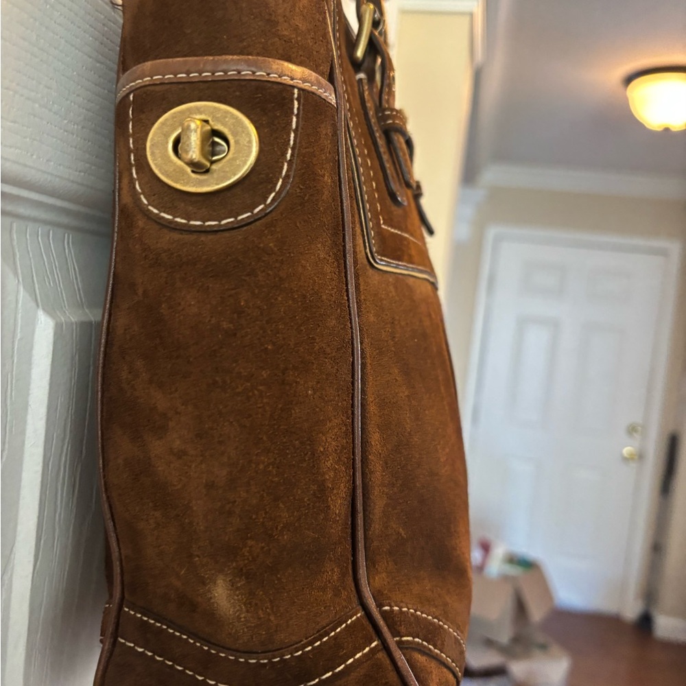 Coach VINTAGE Y2K 2006 (F10410) Mahogany Brown Suede Gallery Tote in VGUC - Picture 5 of 16